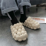 Green Casual Living Hollowed Out Solid Color Slippers