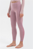 Purple Casual Sportswear Solid High Waist Butt-lifting Yoga Trousers