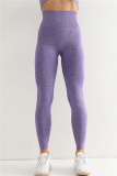Purple Casual Sportswear Solid Split Joint High Waist Skinny Trousers