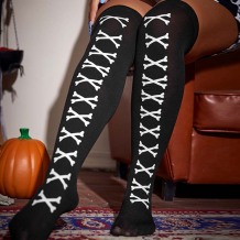 Black Halloween Fashion Print Stockings
