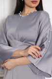 Grey Casual Elegant Solid Patchwork Hot Drill O Neck A Line Dresses