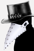 White Halloween Punk Rivets Split Joint Solid Costumes