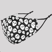 Black White Fashion Casual Skull Head Print Split Joint Mask
