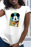 Grey Street Cute Character Patchwork O Neck T-Shirts