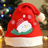Red White Fashion Patchwork Embroidered Christmas Hat