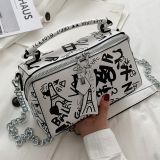 Black Casual Street Patchwork Print Bags