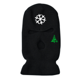 White Casual Party Print Snowflakes Christmas Tree Printed Split Joint Riding Mask