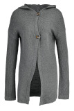 Beige Fashion Cardigan Hooded Long Jacket