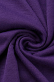 Purple Fashion Casual Print Basic O Neck Long Sleeve Dresses