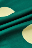 Green Casual Print Split Joint Frenulum Strapless Straight Jumpsuits