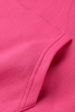 rose red Sportswear Nylon Solid Pocket Hooded Collar Long Sleeve Regular Sleeve Two Pieces