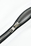 Black Casual Gradual Change Print Patchwork Zipper Collar Long Sleeve Two Pieces