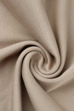 Khaki Fashion Casual Patchwork Split Joint Plus Size Three-piece Set