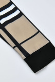 Matte Black Fashion Casual Print Split Joint Turndown Collar Tops