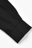 Khaki Fashion Casual Solid Split Joint Buckle Turndown Collar Tops