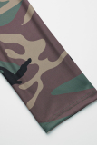 Camouflage Fashion Casual Turndown Collar Long Sleeve Regular Sleeve Letter Print Camouflage Print Coats