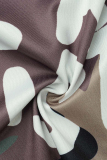 Gray Fashion Casual Turndown Collar Long Sleeve Regular Sleeve Letter Print Camouflage Print Coats