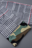 multicolor Fashion Casual Plaid Print Patchwork Turndown Collar Outerwear