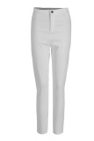 White Street Solid Zipper Skinny Mid Waist Pencil Solid Color Bottoms