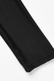 Black Fashion Sexy Solid Slit Fold V Neck Long Sleeve Evening Dress
