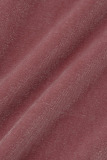 Pink Casual Solid Patchwork Zipper Collar Regular Rompers