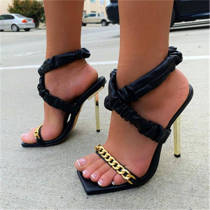 Black Fashion Casual Patchwork Chains Square Out Door Shoes