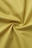 Yellow Blue Sexy Casual Print Tie Dye Tassel Spaghetti Strap Long Dress