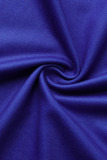 Blue Sexy Casual Print Tie Dye Tassel Spaghetti Strap Long Dress