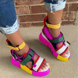 Purple Fashion Casual Hollowed Out Split Joint Round Out Door Sandals