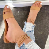 Sky Blue Fashion Casual Bandage Patchwork Solid Color Square Shoes