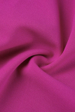 Purple Fashion Casual Solid Patchwork Oblique Collar Regular Jumpsuits
