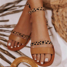 Leopard Print Fashion Casual Patchwork Printing Round Comfortable Out Door Shoes