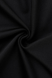 Black Fashion Casual Print Basic U Neck Vest Dress