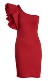 Red Fashion Sexy Solid Patchwork Backless Oblique Collar Evening Dress