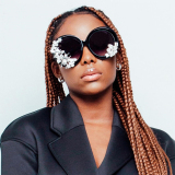 Black Fashion Casual Patchwork Rhinestone Sunglasses