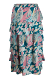 Leopard Print Fashion Casual Print Asymmetrical Plus Size Skirt