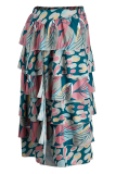 Leopard Print Fashion Casual Print Asymmetrical Plus Size Skirt