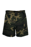 Camouflage Fashion Camouflage Print Patchwork Skinny Mid Waist Pencil Full Print Bottoms
