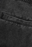 Black Casual Street Solid Bandage Patchwork Spaghetti Strap Sleeveless Straight Denim Jumpsuits