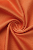 Tangerine Red Fashion Print Patchwork V Neck Pencil Skirt Dresses