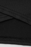 Black Fashion Solid Patchwork One Shoulder Pencil Skirt Dresses