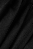 Black Fashion Solid Patchwork One Shoulder Pencil Skirt Dresses