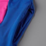 Tibetan Blue Casual Print Patchwork Turndown Collar Shirt Dress Plus Size Dresses