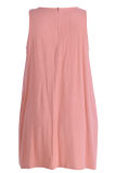 Pink Casual Solid Patchwork O Neck Straight Dresses