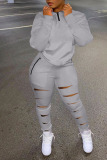 White Casual Sportswear Solid Hollowed Out Patchwork Zipper Collar Long Sleeve Two Pieces
