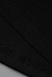 Black Elegant Solid Tassel Patchwork V Neck Evening Dress Plus Size Dresses