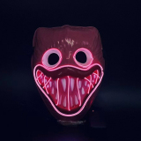Pink Scary Halloween Mask LED Light up Mask Cosplay Glowing in The Dark Mask Costume Halloween Face Masks