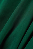 Ink Green Casual Elegant Solid Patchwork V Neck Straight Jumpsuits