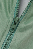 Pink Purple Casual Sportswear Print Patchwork Zipper Cardigan Collar Long Sleeve Two Pieces