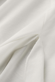 White Street Solid Flounce One Shoulder Irregular Dress Dresses